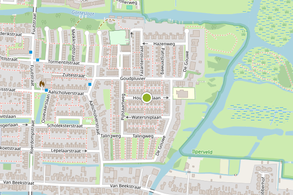 Ambulance-melding op Houtsniplaan, Landsmeer op 6 juni, kaart-overzicht