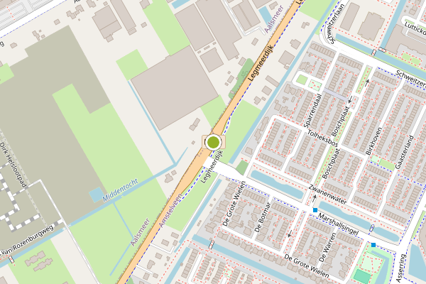 Ambulance-melding op Legmeerdijk, Amstelveen op 7 juni, kaart-overzicht