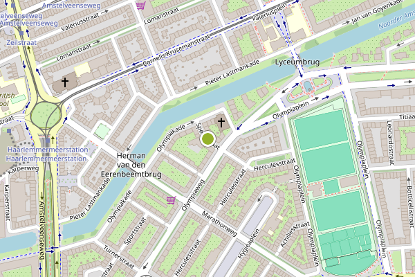 Ambulance-melding op Speerstraat, Amsterdam op 7 juni, kaart-overzicht