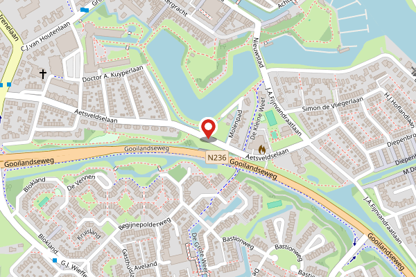 Brandweer-melding op Aetsveldselaan, Weesp op 24 april, kaart-overzicht