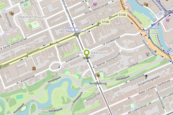 Ambulance-melding op Eerste Constantijn Huygensstraat, Amsterdam op 1 mei, kaart-overzicht