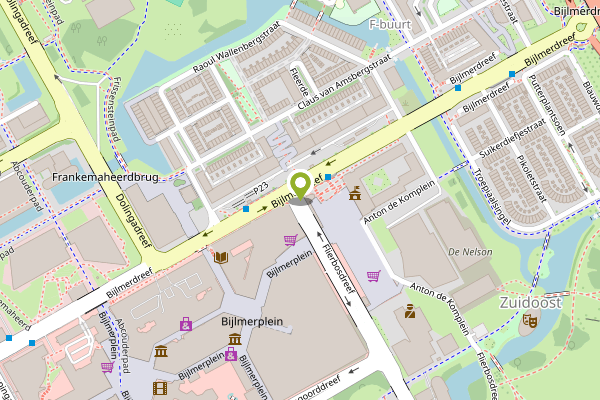Ambulance-melding op Flierbosdreef, Amsterdam op 1 mei, kaart-overzicht