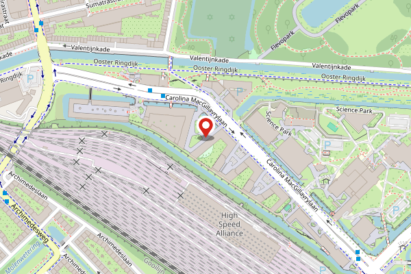 Brandweer-melding op Carolina MacGillavrylaan, Amsterdam op 1 mei, kaart-overzicht
