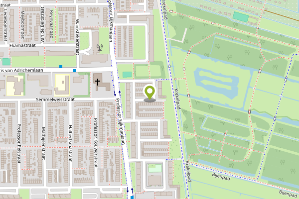 Ambulance-melding op der van der Kolkstraat, Haarlem op 1 mei, kaart-overzicht