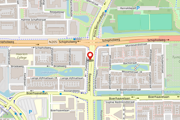 Brandweer-melding op Amerikaweg, Haarlem op 1 mei, kaart-overzicht