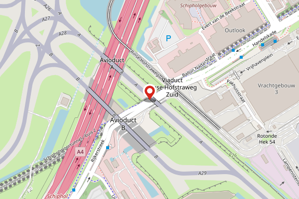 Brandweer-melding op Handelskade, Schiphol op 1 mei, kaart-overzicht