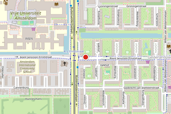 Brandweer-melding op Arent Janszoon Ernststraat, Amsterdam op 8 juni, kaart-overzicht
