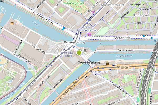 Ambulance-melding op Zeeburgerstraat, Amsterdam op 8 juni, kaart-overzicht