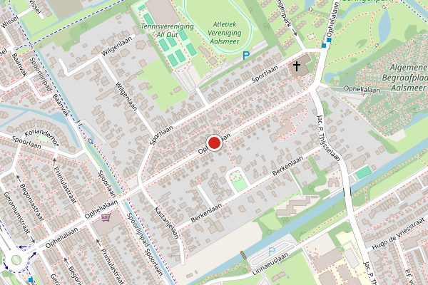 Brandweer-melding op Ophelialaan, Aalsmeer op 8 juni, kaart-overzicht
