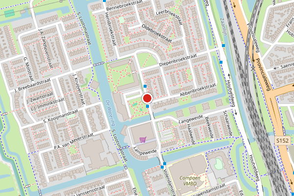 Brandweer-melding op Elsbroekplantsoen, Zaandam op 7 juni, kaart-overzicht