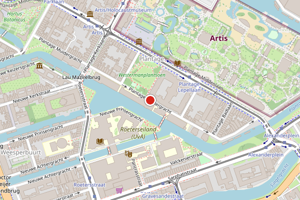 Brandweer-melding op Plantage Muidergracht, Amsterdam op 8 juni, kaart-overzicht