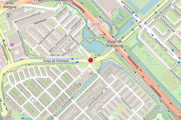 Brandweer-melding op Christiaan de Wetstraat, Amsterdam op 8 juni, kaart-overzicht