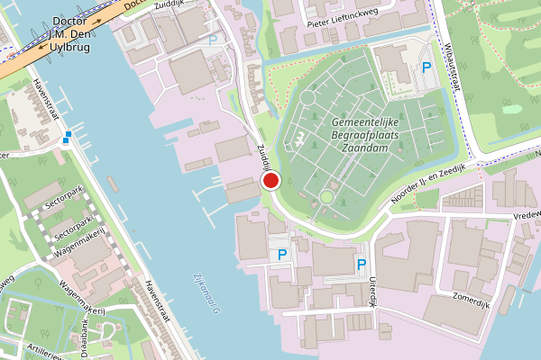 Brandweer-melding op Zuiddijk, Zaandam op 8 juni, kaart-overzicht
