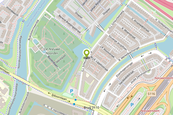 Ambulance-melding op G.J. Scheurleerweg, Amsterdam op 2 mei, kaart-overzicht