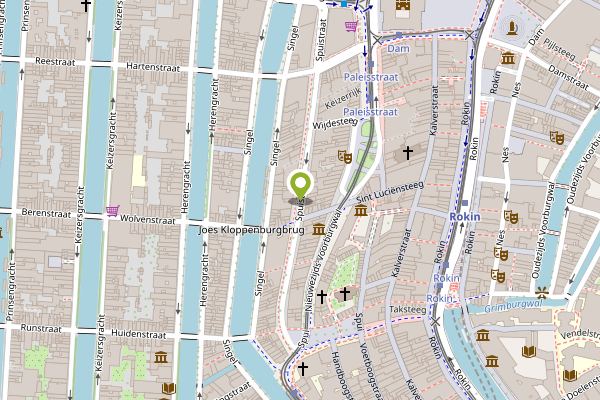 Ambulance-melding op Spuistraat, Amsterdam op 2 mei, kaart-overzicht