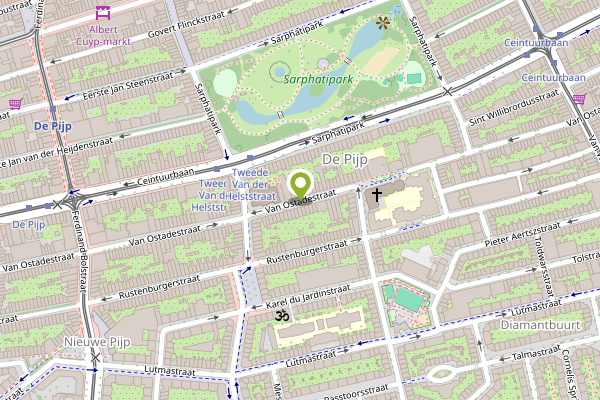 Ambulance-melding op Van Ostadestraat, Amsterdam op 2 mei, kaart-overzicht