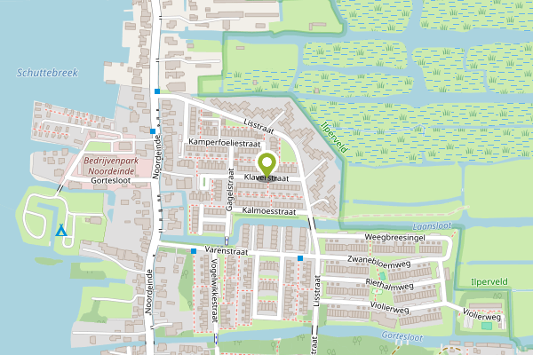 Ambulance-melding op Klaverstraat, Landsmeer op 2 mei, kaart-overzicht
