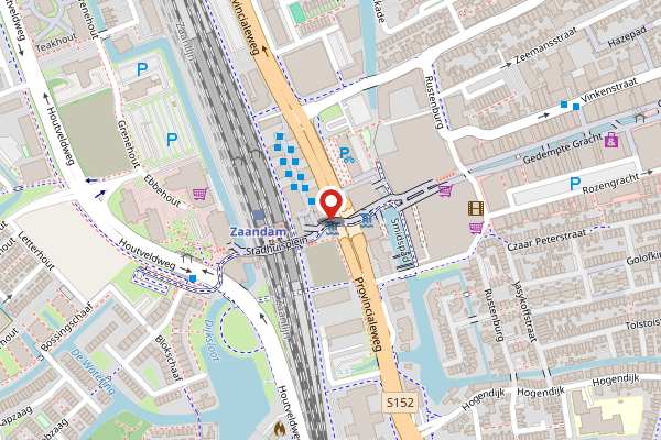 Brandweer-melding op Stadhuisplein, Zaandam op 2 mei, kaart-overzicht