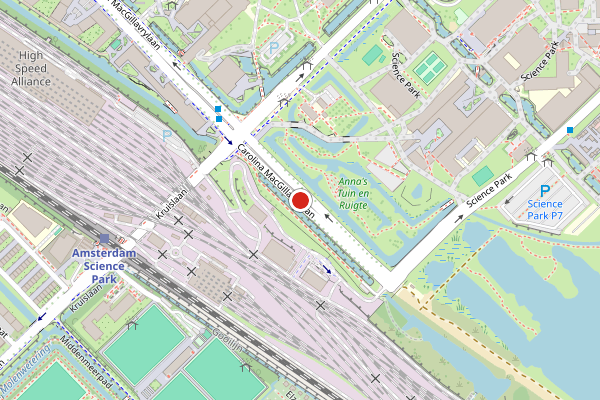 Brandweer-melding op Carolina MacGillavrylaan, Amsterdam op 9 juni, kaart-overzicht