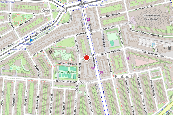 Brandweer-melding op Trompenburgstraat, Amsterdam op 9 juni, kaart-overzicht