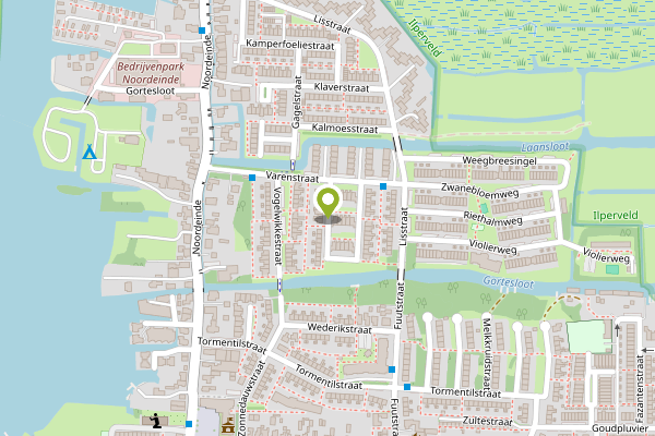 Ambulance-melding op Akkerwindestraat, Landsmeer op 19 april, kaart-overzicht