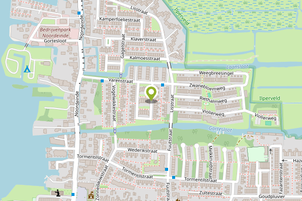 Ambulance-melding op Vossestaartstraat, Landsmeer op 17 april, kaart-overzicht