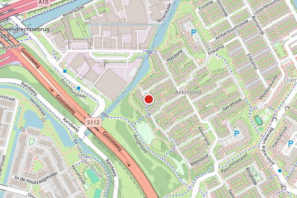 Brandweer-melding op Boekweitdonk, Diemen op 10 juni, kaart-overzicht