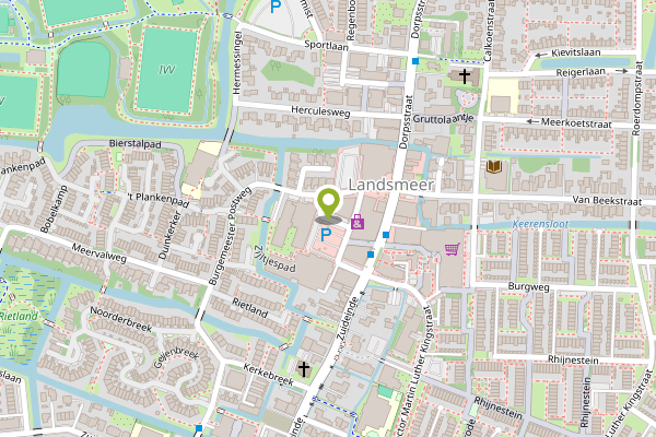 Ambulance-melding op Marktplein, Landsmeer op 17 april, kaart-overzicht