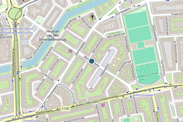 Politie-melding op Marathonweg, Amsterdam op 10 juni, kaart-overzicht