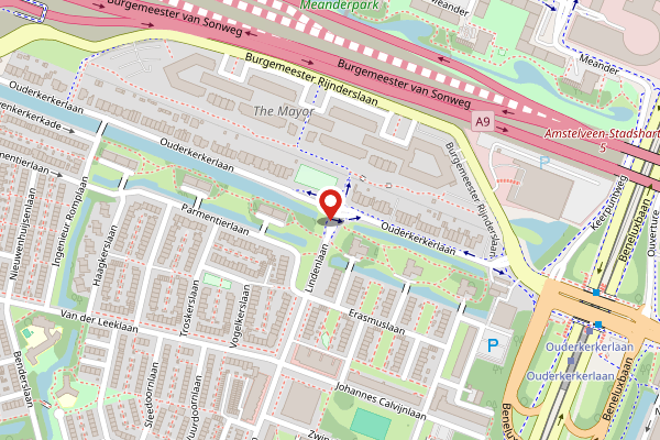Brandweer-melding op Lindenlaan, Amstelveen op 2 mei, kaart-overzicht