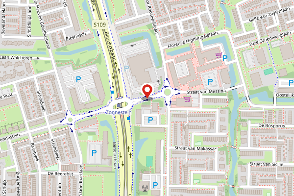Brandweer-melding op Straat van Messina, Amstelveen op 2 mei, kaart-overzicht