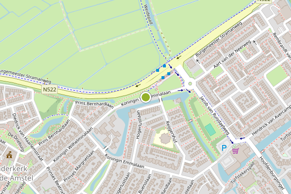 Ambulance-melding op Koningin Wilhelminalaan, Ouderkerk aan de Amstel op 10 juni, kaart-overzicht