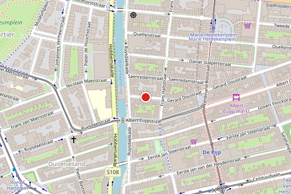 Brandweer-melding op Gerard Doustraat, Amsterdam op 10 juni, kaart-overzicht