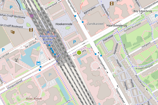 Ambulance-melding op Hoorneboeg, Amsterdam op 10 juni, kaart-overzicht