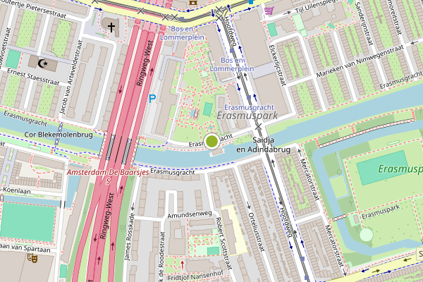 Ambulance-melding op Bos en Lommerplantsoen, Amsterdam op 10 juni, kaart-overzicht