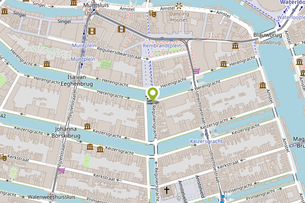 Ambulance-melding op Herengracht, Amsterdam op 2 mei, kaart-overzicht