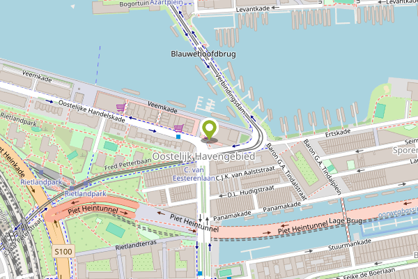 Ambulance-melding op Oostelijke Handelskade, Amsterdam op 2 mei, kaart-overzicht