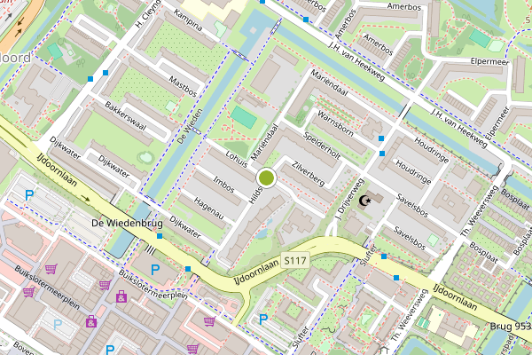 Ambulance-melding op Hildsven, Amsterdam op 10 juni, kaart-overzicht