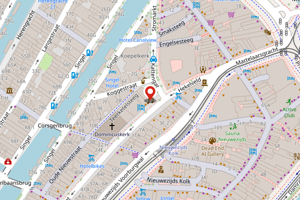 Brandweer-melding op Spuistraat, Amsterdam op 2 mei, kaart-overzicht