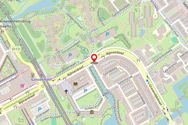 Brandweer-melding op Bijlmerdreef, Amsterdam op 2 mei, kaart-overzicht