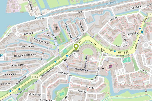Ambulance-melding op Kolonelsdiep, Zaandam op 24 april, kaart-overzicht