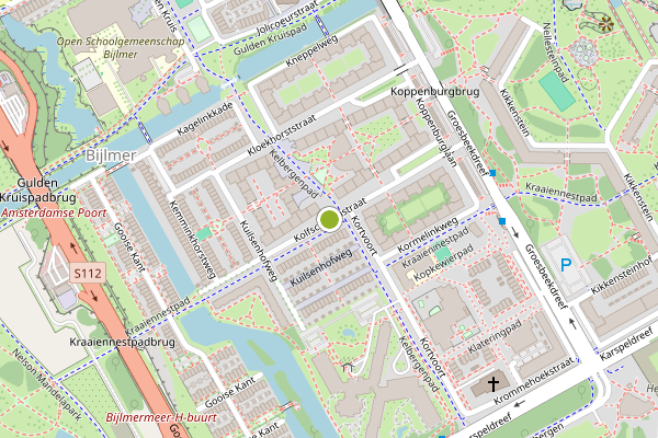 Ambulance-melding op Kolfschotenstraat, Amsterdam op 10 juni, kaart-overzicht