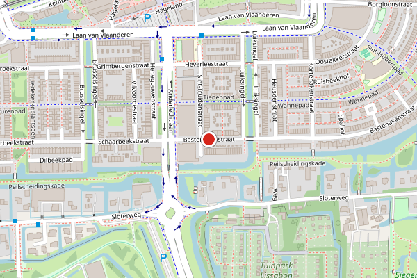 Brandweer-melding op Bastenakenstraat, Amsterdam op 10 juni, kaart-overzicht