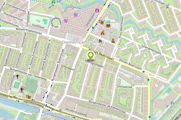 Ambulance-melding op Prinses Irenestraat, Diemen op 2 mei, kaart-overzicht