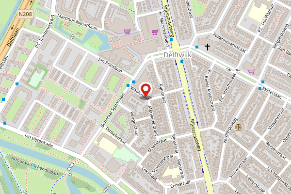 Brandweer-melding op Waalstraat, Haarlem op 2 mei, kaart-overzicht