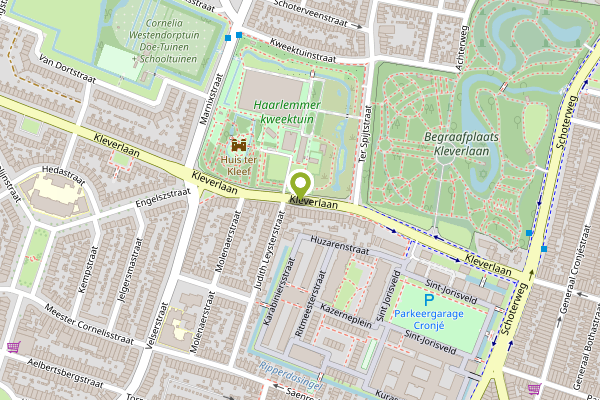 Ambulance-melding op Kleverlaan, Haarlem op 2 mei, kaart-overzicht
