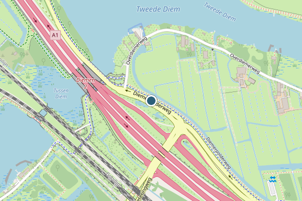 Politie-melding op Diemerpolderweg, Diemen op 11 juni, kaart-overzicht