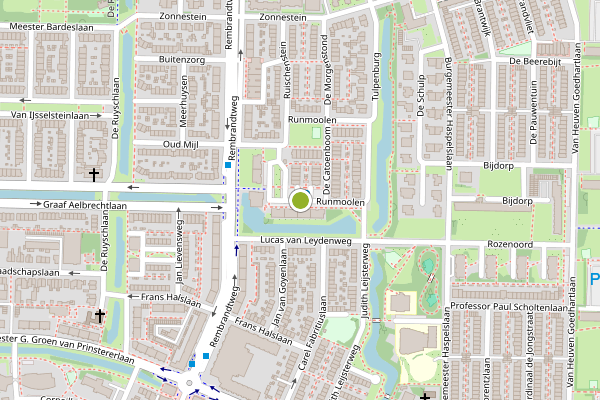 Ambulance-melding op Runmoolen, Amstelveen op 11 juni, kaart-overzicht
