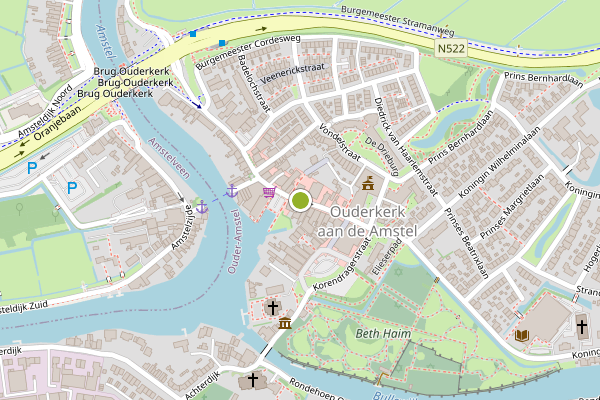 Ambulance-melding op Dorpsstraat, Ouderkerk aan de Amstel op 11 juni, kaart-overzicht