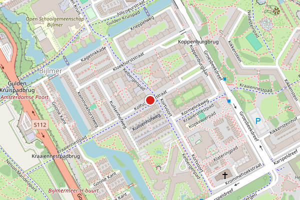 Brandweer-melding op Kolfschotenstraat, Amsterdam op 11 juni, kaart-overzicht